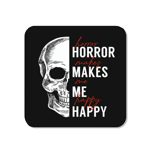Skull Horror Makes Me Happy Black White Red - Magnet by Art Heart Home and Fashion