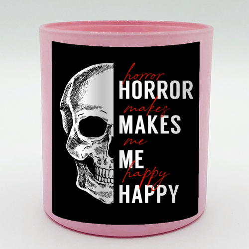 Skull Horror Makes Me Happy Black White Red - scented candle by Art Heart Home and Fashion