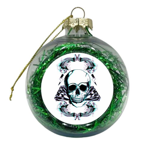 Skull Life - xmas bauble by Alexandra Hume