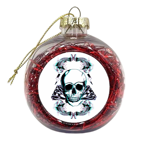 Skull Life - xmas bauble by Alexandra Hume