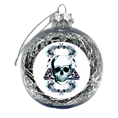 Skull Life - xmas bauble by Alexandra Hume