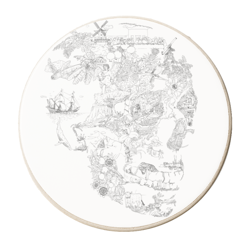 Skull - personalised beer coaster by Vas