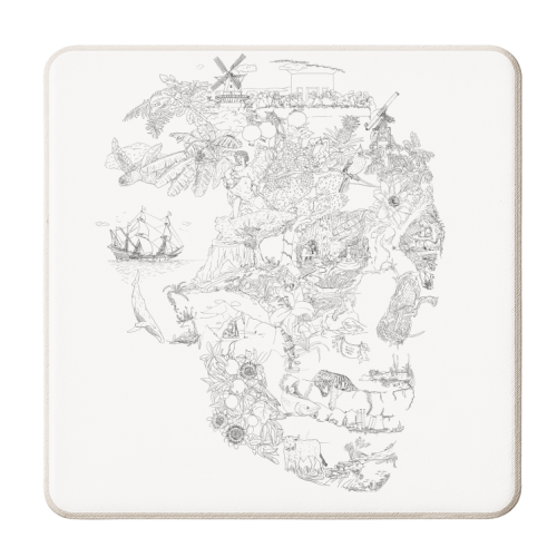 Skull - personalised beer coaster by Vas