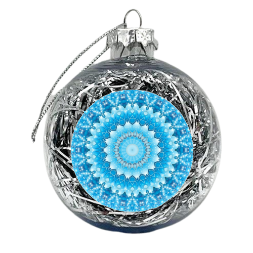 Sky Blue Mandala - xmas bauble by Kirsten Star