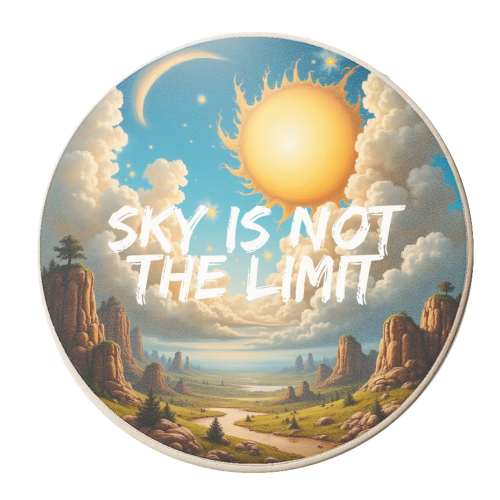 SKY IS NOT THE LIMIT - personalised beer coaster by AP