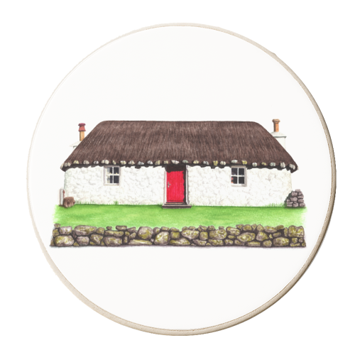 Skye Cottage - personalised beer coaster by She Walks She Paints