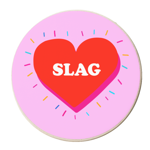 SLAG HEART - personalised beer coaster by Lilly Rose