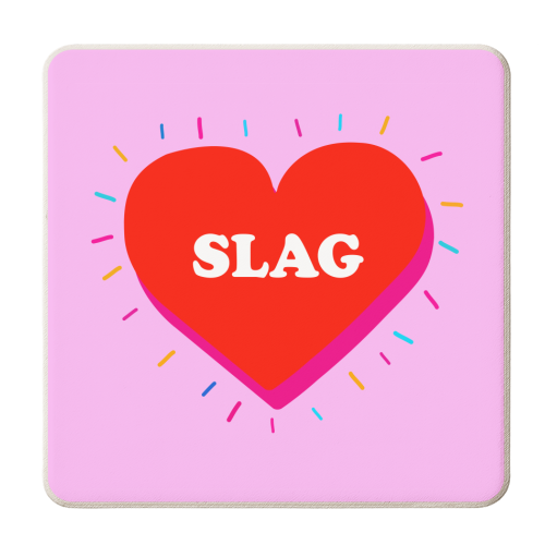 SLAG HEART - personalised beer coaster by Lilly Rose