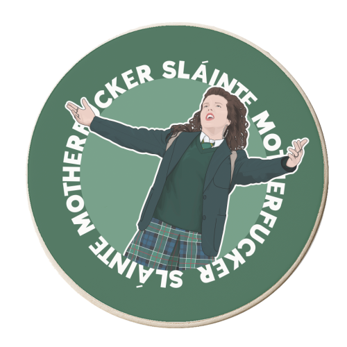 Sláinte Derry Girls - personalised beer coaster by Pink and Pip