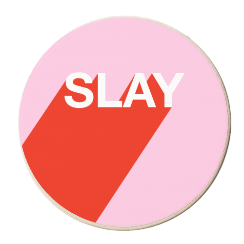 Slay Typographic Design - personalised beer coaster by Adam Regester