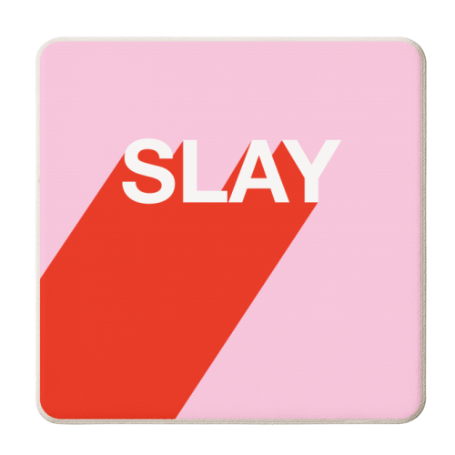 Slay Typographic Design - personalised beer coaster by Adam Regester