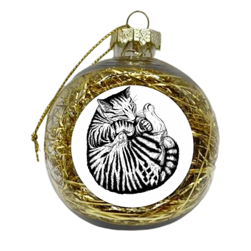 Sleeping Cat - xmas bauble by Adam Regester