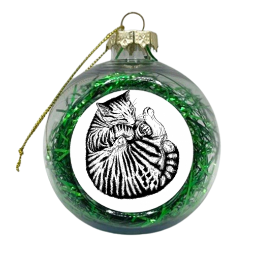 Sleeping Cat - xmas bauble by Adam Regester