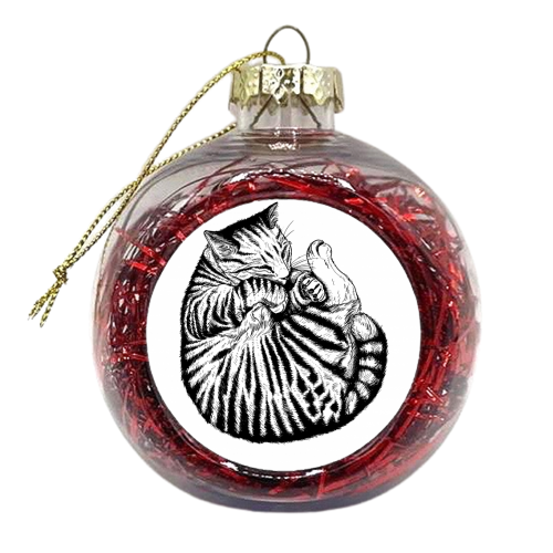 Sleeping Cat - xmas bauble by Adam Regester