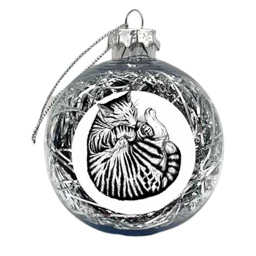 Sleeping Cat - xmas bauble by Adam Regester