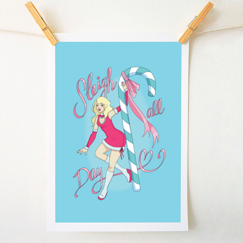 Sleigh All Day - A1 - A4 art print by Melina Garcia Ayala