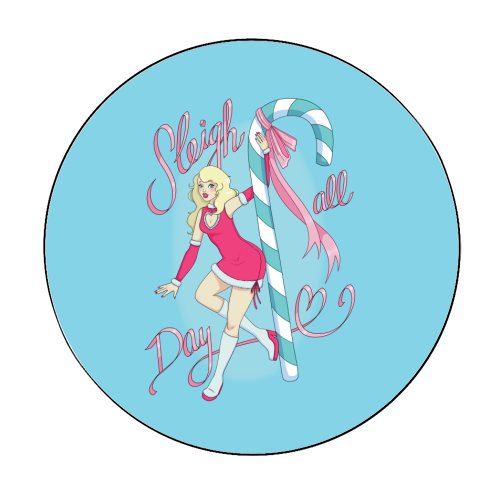 Sleigh All Day - Circle Sticker by Melina Garcia Ayala
