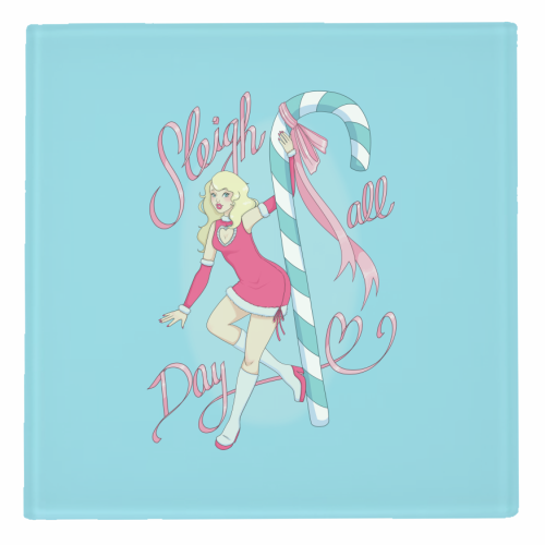 Sleigh All Day - personalised beer coaster by Melina Garcia Ayala