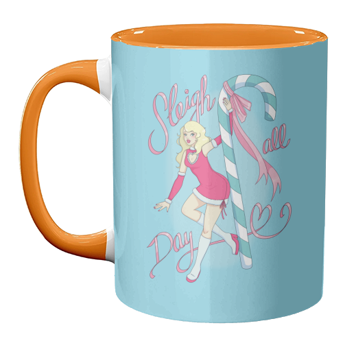 Sleigh All Day - unique mug by Melina Garcia Ayala