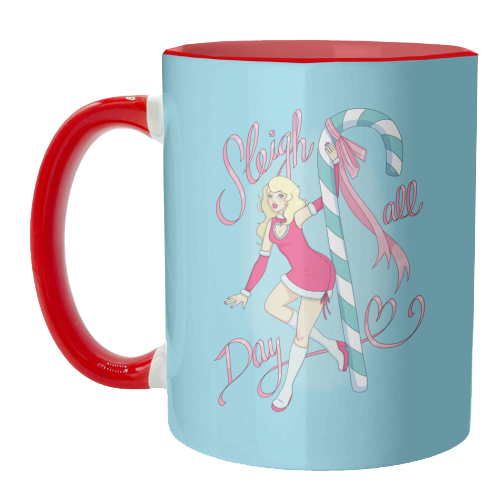 Sleigh All Day - unique mug by Melina Garcia Ayala