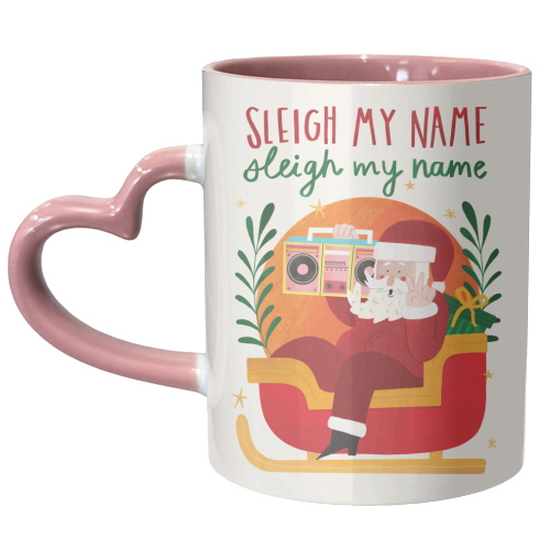 Sleigh my Name Santa Illustration - unique mug by AbiGoLucky
