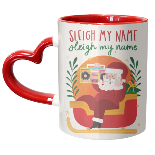 Sleigh my Name Santa Illustration - unique mug by AbiGoLucky