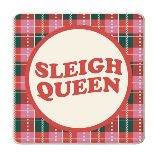 Sleigh Queen - personalised beer coaster by AbiGoLucky