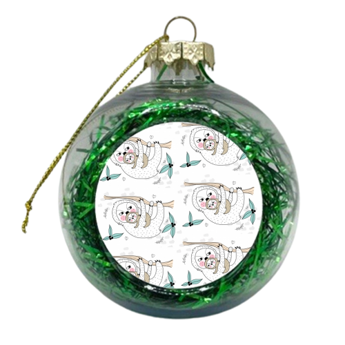 Sloth Sunggles - xmas bauble by Nichola Cowdery