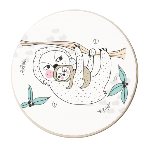 Sloth Sunggles - personalised beer coaster by Nichola Cowdery