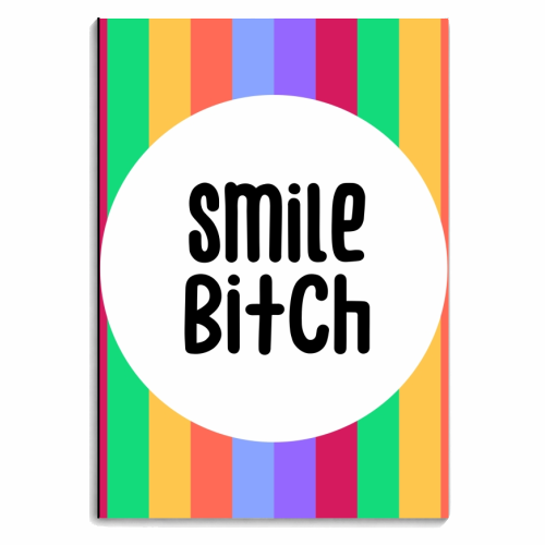 Smile bitch print - personalised A4, A5, A6 notebook by The Girl Next Draw