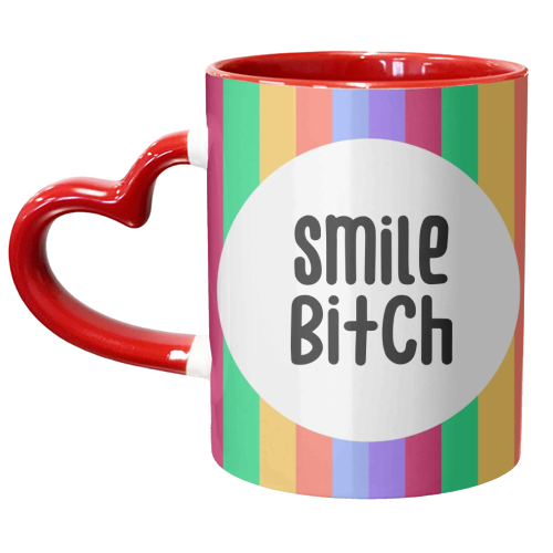 Smile bitch print - unique mug by The Girl Next Draw