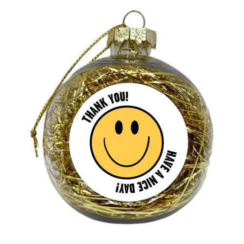 Smiley - xmas bauble by Move Studio