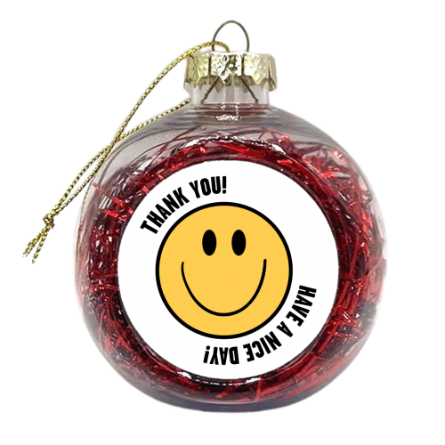 Smiley - xmas bauble by Move Studio