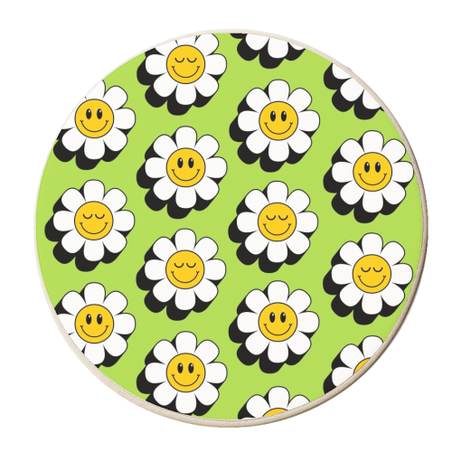 Smiley Daisies - personalised beer coaster by Lilly Rose