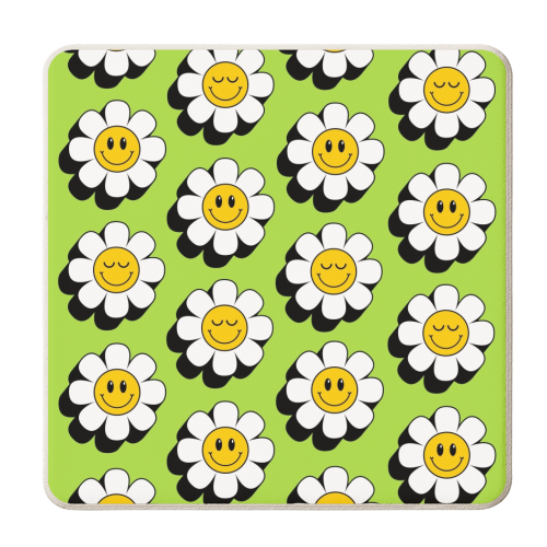 Smiley Daisies - personalised beer coaster by Lilly Rose