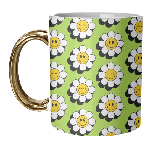 Smiley Daisies - unique mug by Lilly Rose