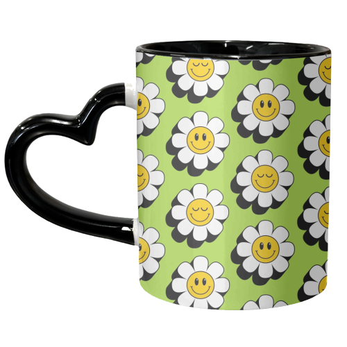 Smiley Daisies - unique mug by Lilly Rose