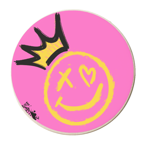 Smiley Face - personalised beer coaster by Faith Mercer