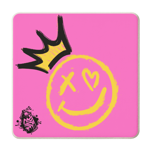 Smiley Face - personalised beer coaster by Faith Mercer