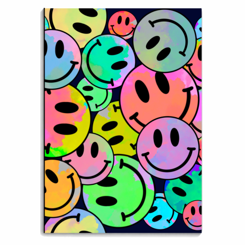 Smiley faces tie-dye Big - personalised A4, A5, A6 notebook by Lisa Wardle
