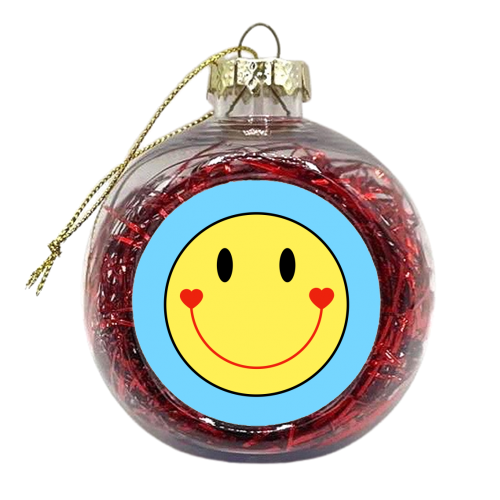 Smiley Sunshine Love Emoji - xmas bauble by Adam Regester