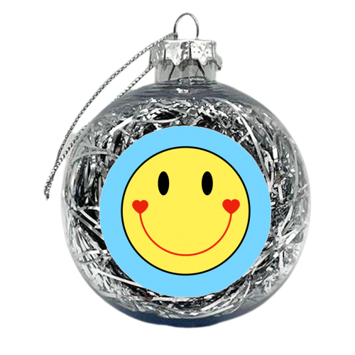 Smiley Sunshine Love Emoji - xmas bauble by Adam Regester