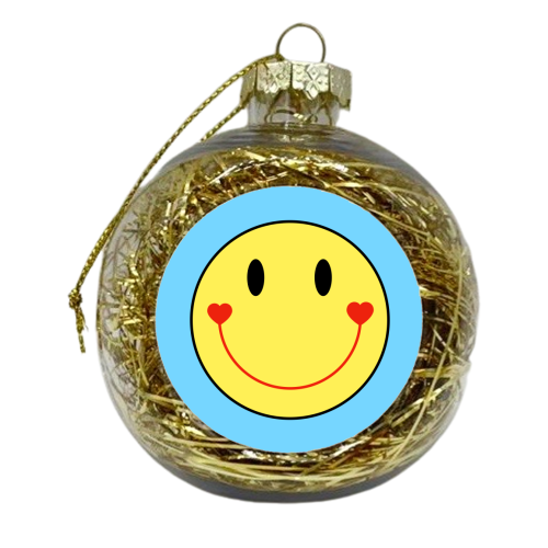 Smiley Sunshine Love Emoji - xmas bauble by Adam Regester
