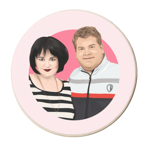Smithy and Nessa - personalised beer coaster by Pink and Pip