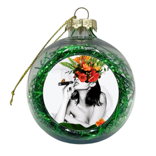 Smoker woman - xmas bauble by Larissa Grace