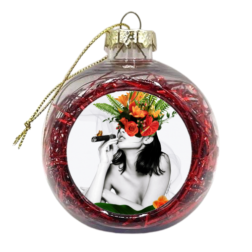 Smoker woman - xmas bauble by Larissa Grace