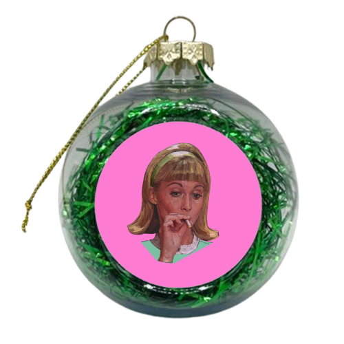 Smoking Sandy - xmas bauble by Beverley Rae