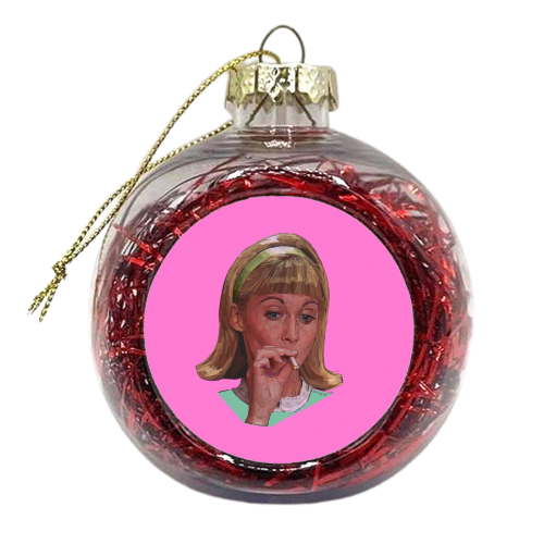Smoking Sandy - xmas bauble by Beverley Rae
