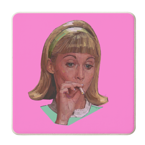 Smoking Sandy - personalised beer coaster by Beverley Rae