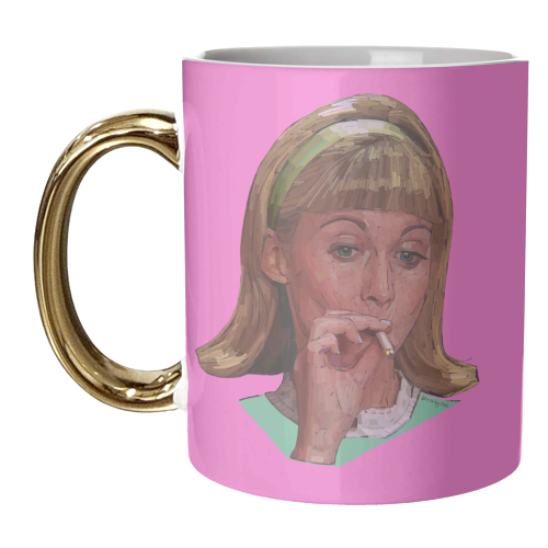 Smoking Sandy - unique mug by Beverley Rae
